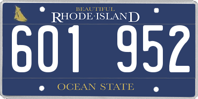 RI license plate 601952