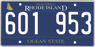 RI license plate 601953
