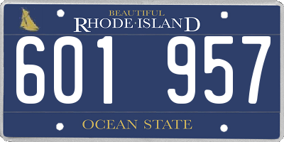 RI license plate 601957