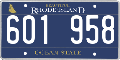 RI license plate 601958