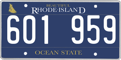 RI license plate 601959