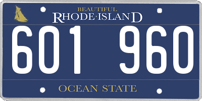 RI license plate 601960
