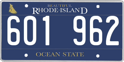 RI license plate 601962