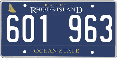 RI license plate 601963