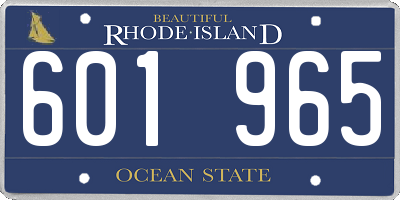 RI license plate 601965