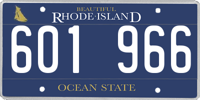 RI license plate 601966