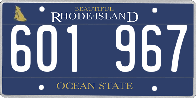 RI license plate 601967
