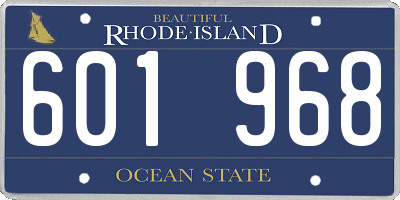 RI license plate 601968