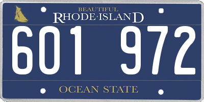 RI license plate 601972