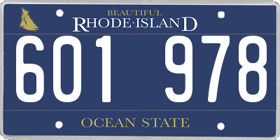 RI license plate 601978