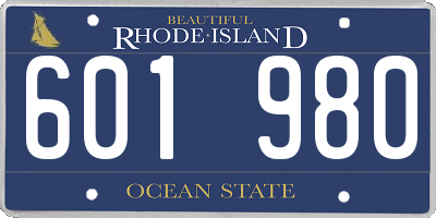 RI license plate 601980