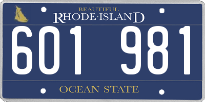 RI license plate 601981