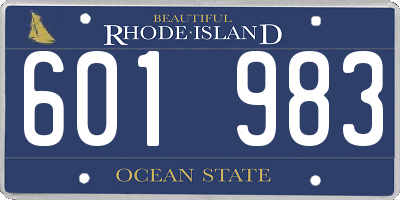 RI license plate 601983