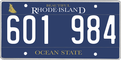 RI license plate 601984