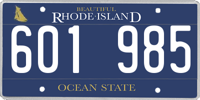 RI license plate 601985