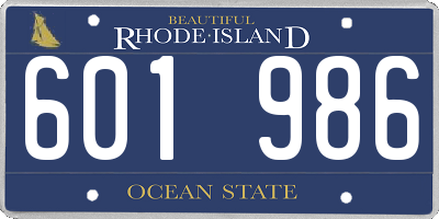 RI license plate 601986
