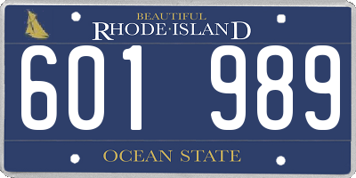 RI license plate 601989