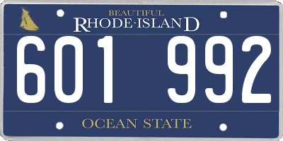 RI license plate 601992
