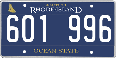 RI license plate 601996