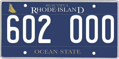 RI license plate 602000