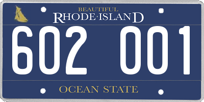 RI license plate 602001