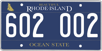 RI license plate 602002
