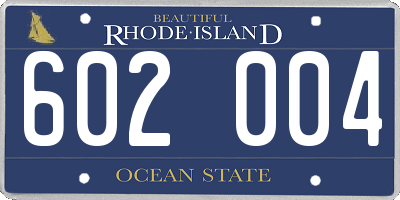 RI license plate 602004