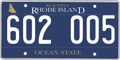 RI license plate 602005