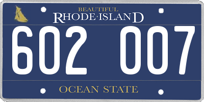 RI license plate 602007