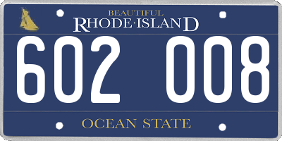 RI license plate 602008