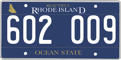 RI license plate 602009