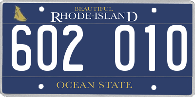 RI license plate 602010