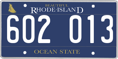 RI license plate 602013