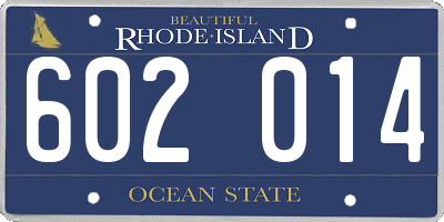 RI license plate 602014