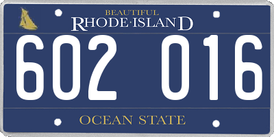 RI license plate 602016