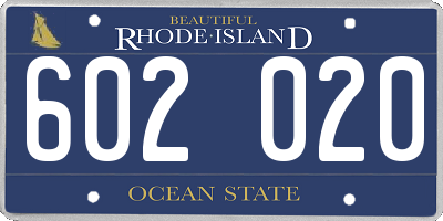 RI license plate 602020