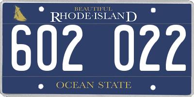 RI license plate 602022