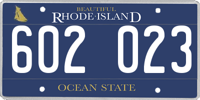 RI license plate 602023