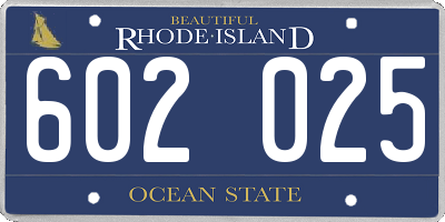 RI license plate 602025