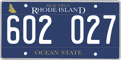 RI license plate 602027