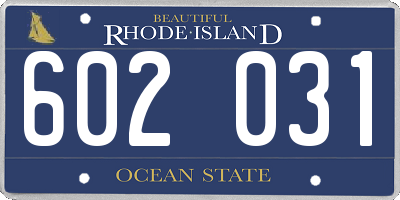 RI license plate 602031