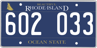RI license plate 602033