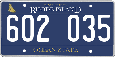 RI license plate 602035