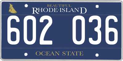 RI license plate 602036