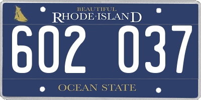 RI license plate 602037