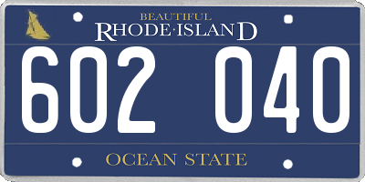 RI license plate 602040