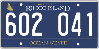 RI license plate 602041