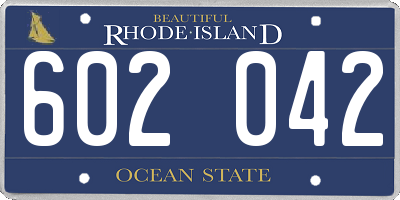 RI license plate 602042