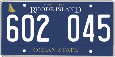 RI license plate 602045