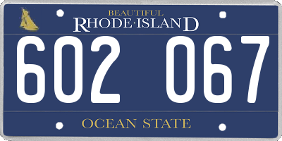 RI license plate 602067